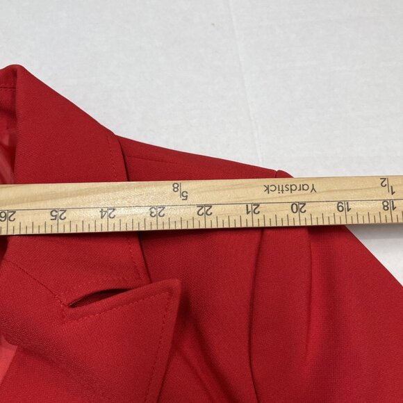 Tahari ASL Blazer Womens 8 Radiant Red Crepe Jacket Structured Office Career - Picture 11 of 11